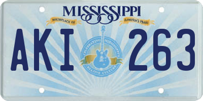 MS license plate AKI263