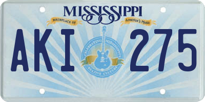 MS license plate AKI275