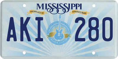 MS license plate AKI280