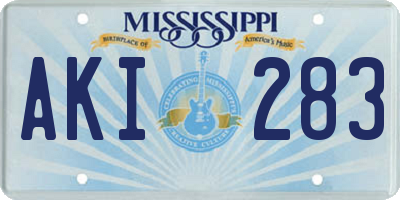 MS license plate AKI283