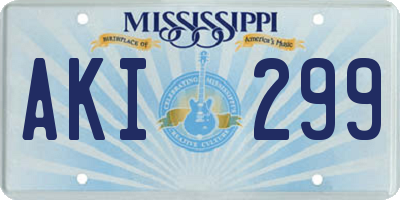 MS license plate AKI299