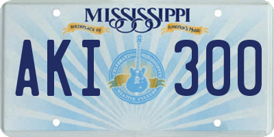 MS license plate AKI300