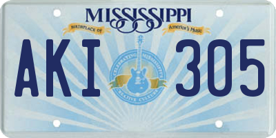 MS license plate AKI305