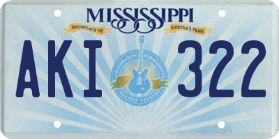 MS license plate AKI322