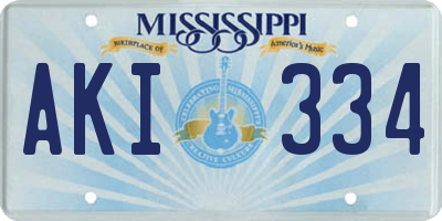 MS license plate AKI334
