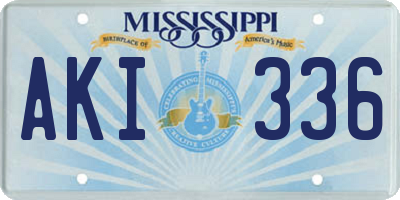 MS license plate AKI336