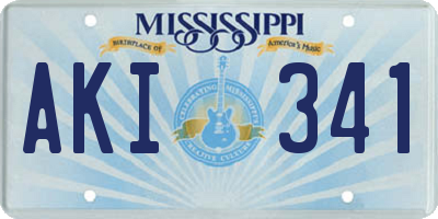 MS license plate AKI341