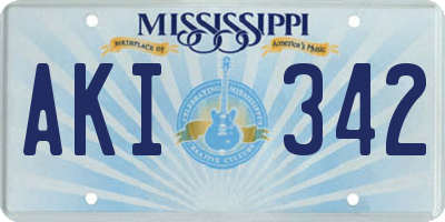 MS license plate AKI342