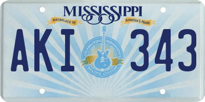 MS license plate AKI343