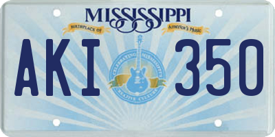 MS license plate AKI350