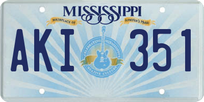 MS license plate AKI351