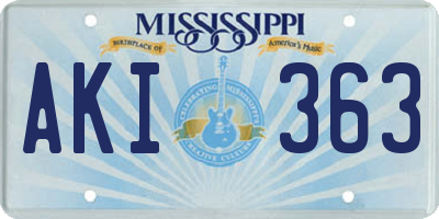 MS license plate AKI363