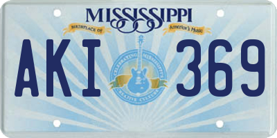 MS license plate AKI369