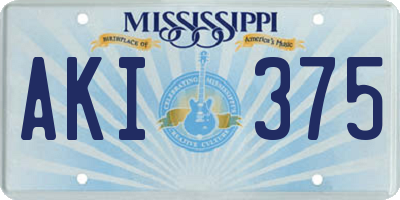 MS license plate AKI375