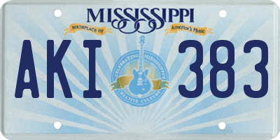 MS license plate AKI383