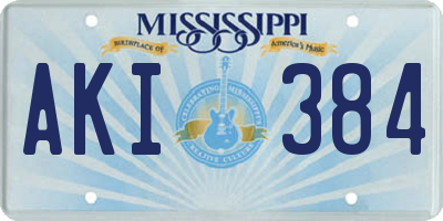 MS license plate AKI384