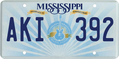MS license plate AKI392