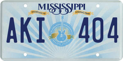 MS license plate AKI404