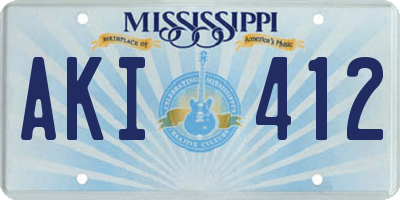 MS license plate AKI412