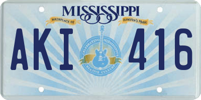 MS license plate AKI416