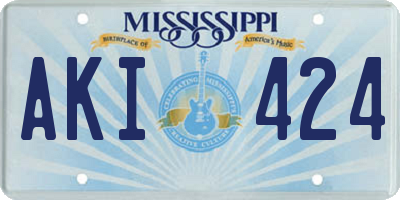MS license plate AKI424