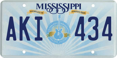 MS license plate AKI434