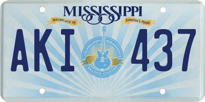 MS license plate AKI437
