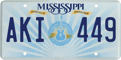 MS license plate AKI449
