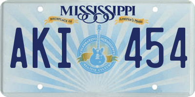 MS license plate AKI454