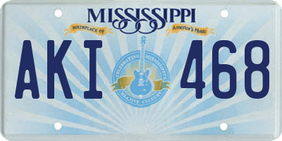 MS license plate AKI468