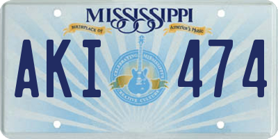 MS license plate AKI474