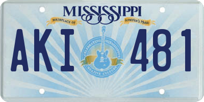 MS license plate AKI481