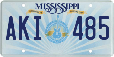 MS license plate AKI485