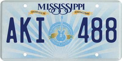 MS license plate AKI488