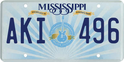 MS license plate AKI496