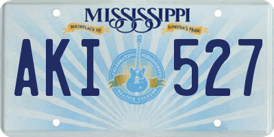 MS license plate AKI527