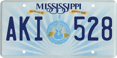 MS license plate AKI528