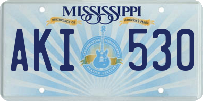 MS license plate AKI530