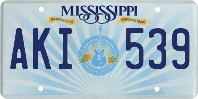 MS license plate AKI539