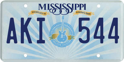 MS license plate AKI544