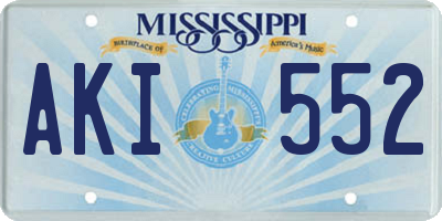 MS license plate AKI552