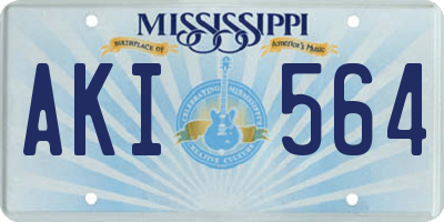 MS license plate AKI564