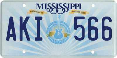 MS license plate AKI566