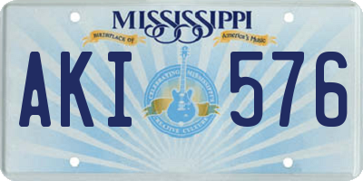 MS license plate AKI576