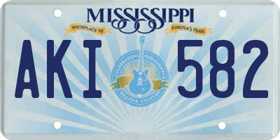 MS license plate AKI582