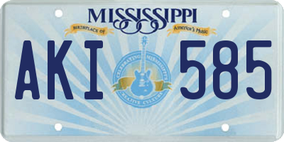 MS license plate AKI585