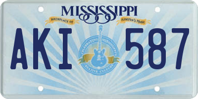 MS license plate AKI587
