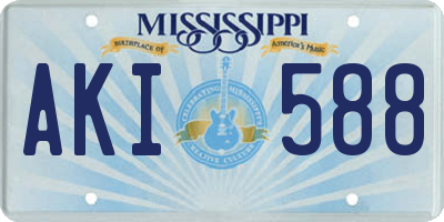 MS license plate AKI588
