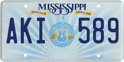 MS license plate AKI589