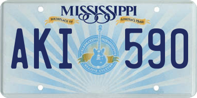 MS license plate AKI590